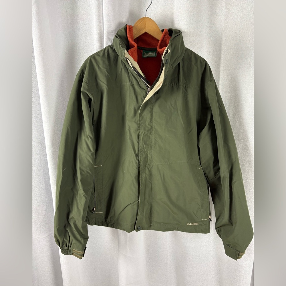 LL Bean OBCY9 3in1 Jacket Coat L Wind/Water Proof‎ Breathable Hooded Size Large